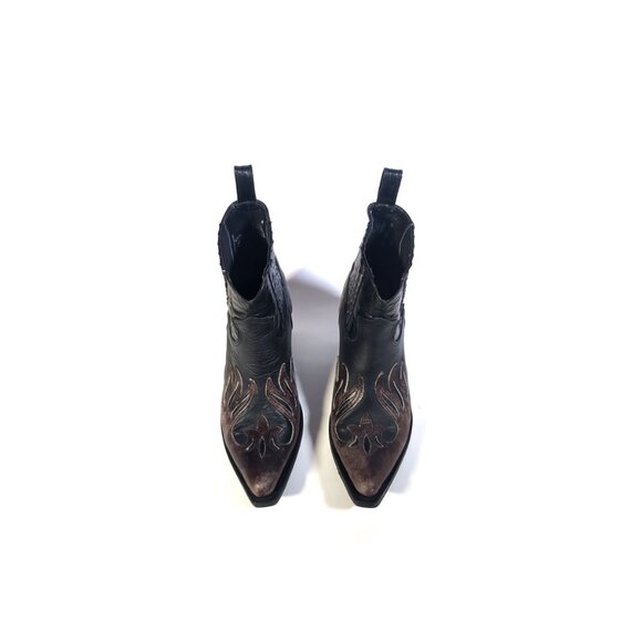 Mexicana Cowboy Boots Brown & Black Bowie Western Cowboy Ankle Boots Siz… - Picture 5 of 11